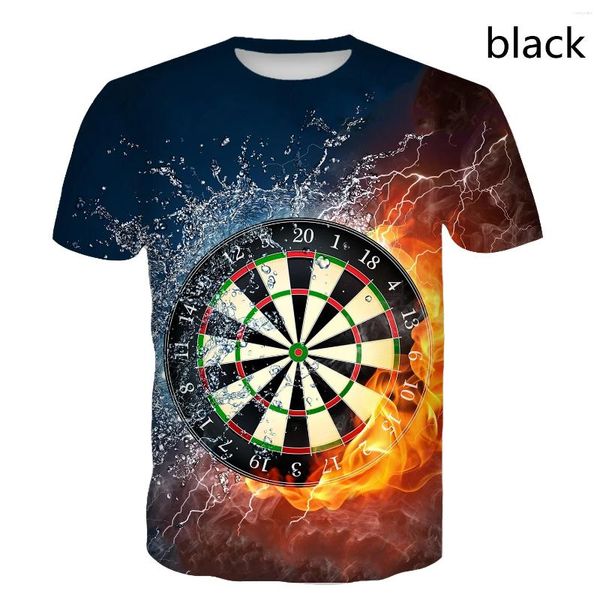 Herren T-Shirts Mode 3D-gedrucktes Hemd Männer T-Shirt Darts Throw Game Graphic Tee Lustige Sommer Kurzarm Tops