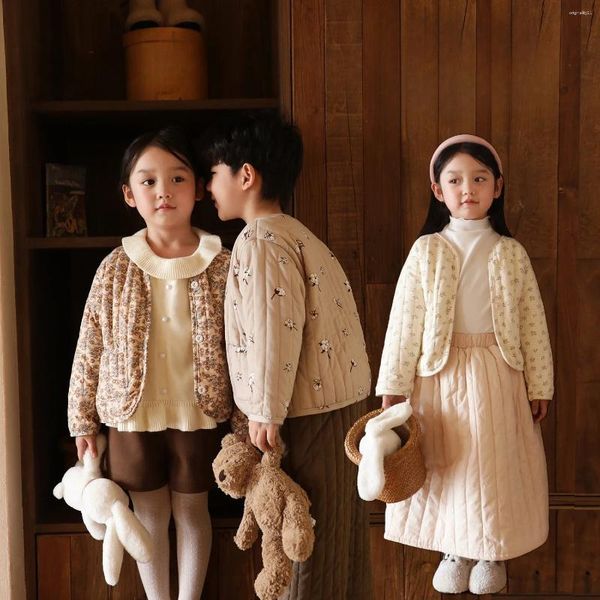 Daunenmantel Kinder Baumwolle gefütterte Jacke Jungen und Mädchen Kleidung Baby Baumwolle Innenfutter Kinder plus samt warme Strickjacke