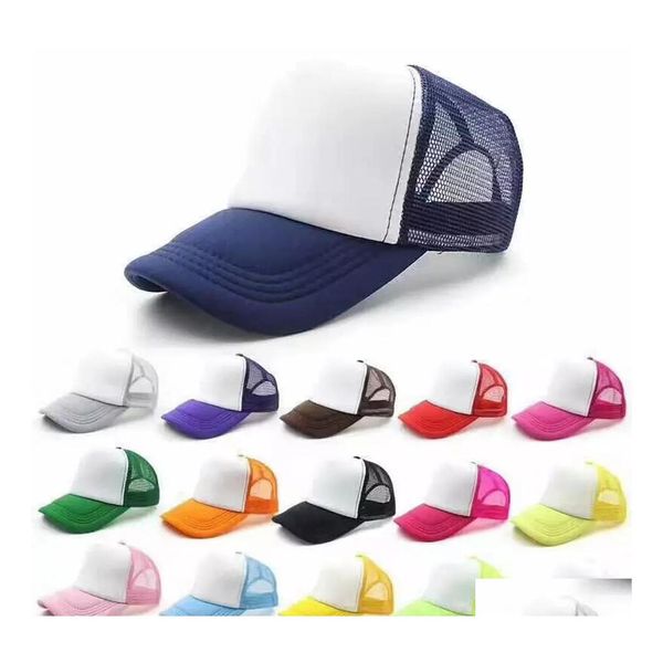 Sublimazione Blanks Blank Trucker Hats For Kids Girls Boys Adts Summer Plain Baseball Regolabile Mesh Back Caps Hat 48 Year Drop Deli Dhh6Q