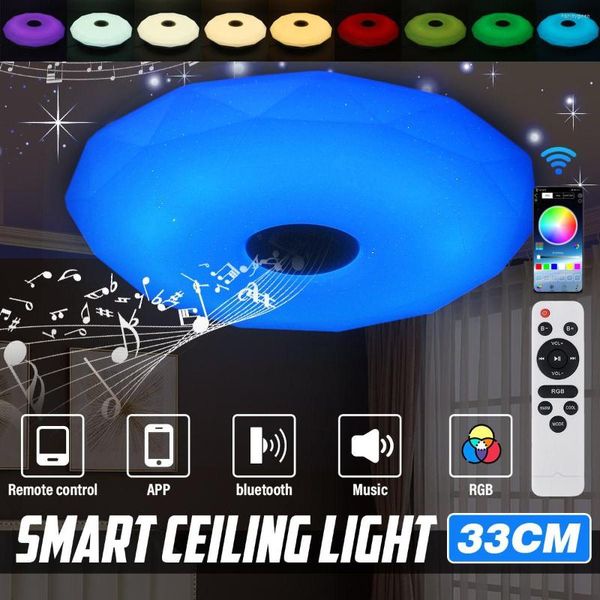 Tavan Işıkları 85V-265V 33cm Modern RGB LED Işık Ev Aydınlatma Uzaktan Uygulama Bluetooth Hoparlör Müzik Yatak Odası Akıllı Lamba