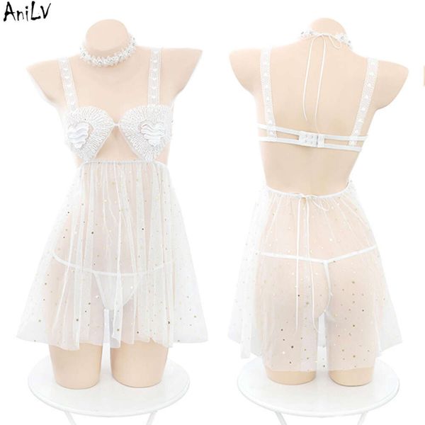 Ani menina bling estrela lua malha princesa amor forma vestido traje feminino sexy camisola de noiva uniforme pamas lingerie cosplay