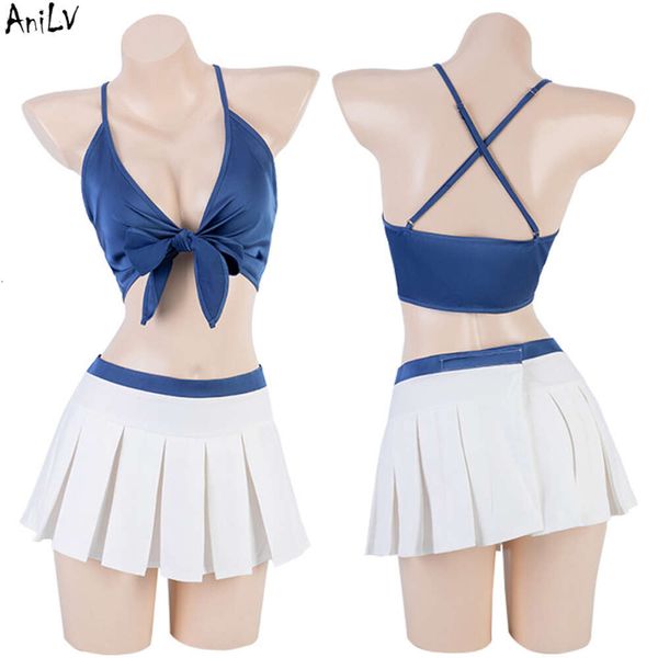 Ani Beach Party donna scuola costume da bagno uniforme costume studente navale marinaio costumi da bagno Cosplay 2023 cosplay estivo