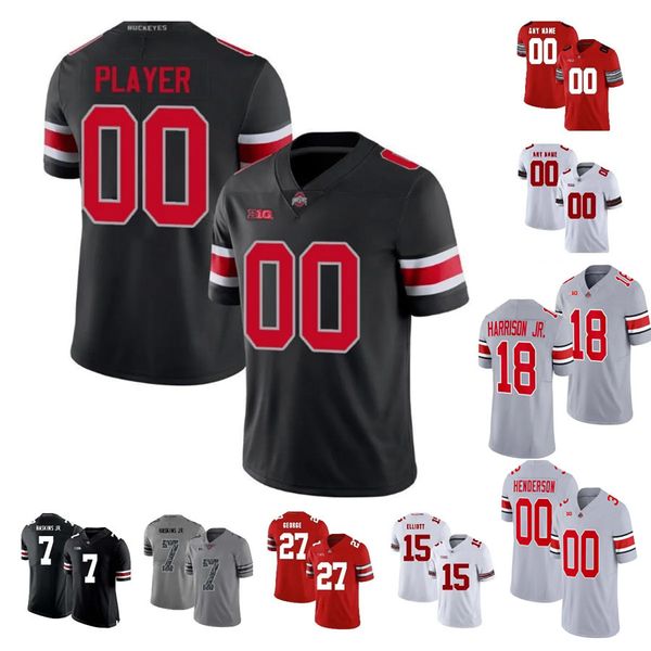 Ohio State Buckeyes Custom College Football Trikots Marvin Harrison Jr. Jaxon Smith-Njigba C.J. Stroud J.T. Tuimoloau Emeka Egbuka Kyle McCord Joey Bosa Justin Fields