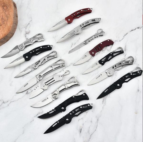 Mini faca de bolso facas edc ferramenta mão sobrevivência ao ar livre portátil aço inoxidável faca dobrável chaveiro faca caça presente