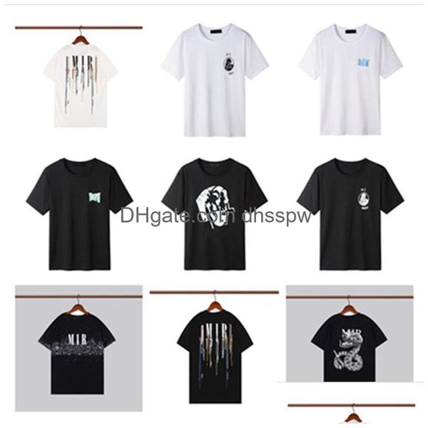 2022 Novas Mulheres Mens Designer Camisetas Impresso Moda Homem T-shirt Algodão Casual Tees Manga Curta Luxo Hip Hop Streetwear Camisetas H Dhluc