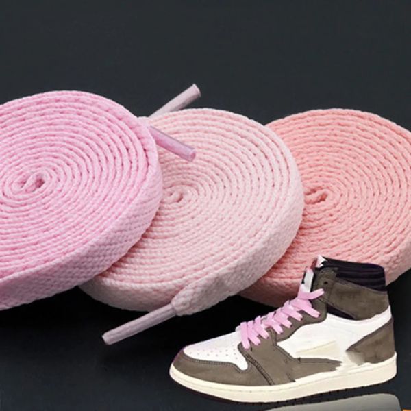 Accessori per parti di scarpe 1 paio di lacci per scarpe 140160180cm Lacci piatti in poliestere color gelatina alla moda Elastico rosa carino 231031