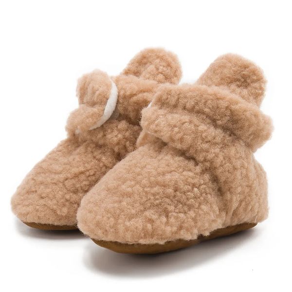 Primeiros caminhantes bebê meias inverno bebê menino menina botas fluff macio criança sapatos primeiros caminhantes antiderrapante quente nascido sapatos infantis mocassim 231031