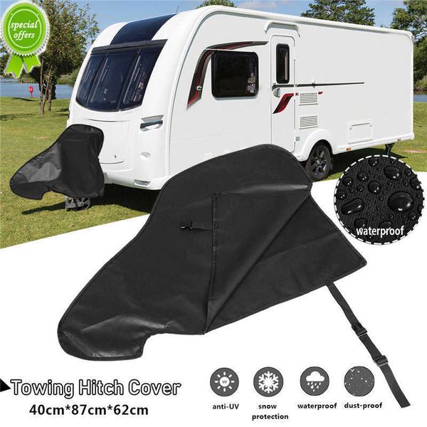 Nuovo 87x62x40cm Caravan Gancio di Traino Copertura Pioggia Neve Polvere Antipolvere Universale Protezione Impermeabile Fibbia Copertura Della Cinghia per RV Tailer