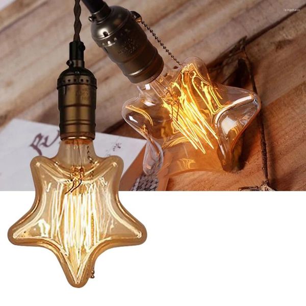 Lâmpada LED Decorativa Fada em Forma de Estrela 2700K Lustre Incandescente Transparente 40 Watts Padrão E27