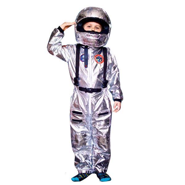 Cosplay SNAILIFY Argent Spaceman Combinaison Garçons Costume D'astronaute Pour Enfants Halloween Cosplay Enfants Pilote Carnaval Fête Déguisement 230331