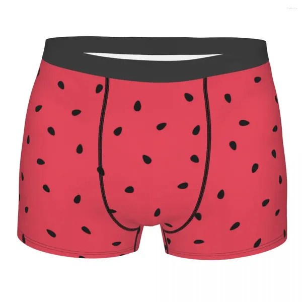 Cuecas homens melancia fruta boxer shorts calcinha respirável roupa interior masculina novidade