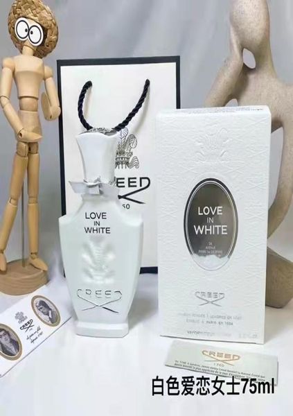 Fragrâncias de perfume de incenso para mulheres Love in White EDP Lady Perfumes 75ml7862356