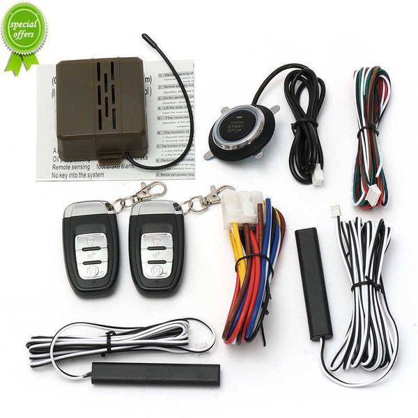 Novo alarme de carro automático 12v, botão de parada, botão de pressão do motor, bloqueio rfid, interruptor de ignição, entrada sem chave, sistema antifurto