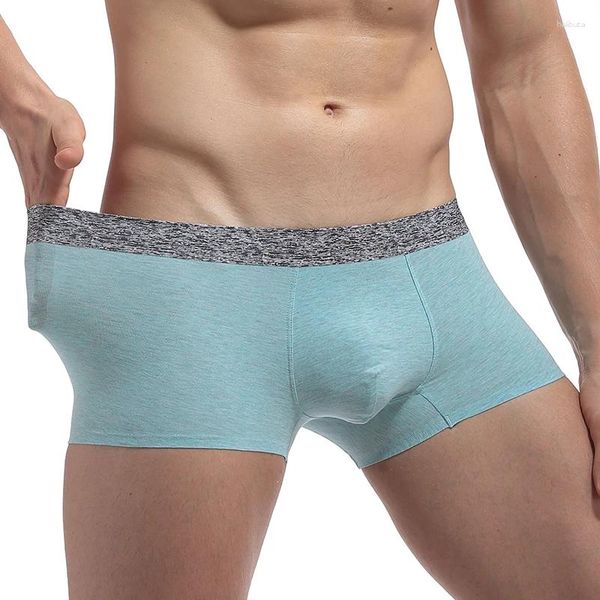 Cuecas moda boxers shorts sem costura roupa interior masculina traceless modal respirável masculino