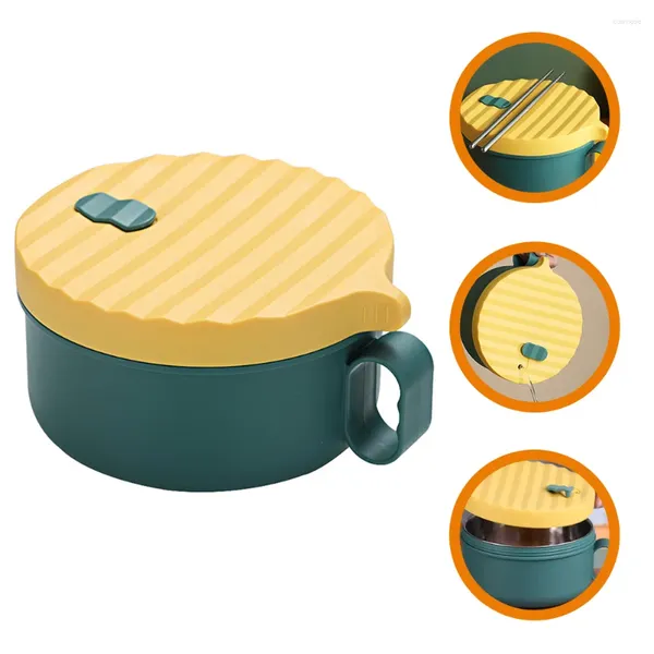 Dinnerware 304 Aço inoxidável lanche de lancheira instantânea de macarrão com utensílios de mesa Girl (Girl F991 amarelo-verde) Bowls Supply Kitchen Soup Kitchen Soup Sopa