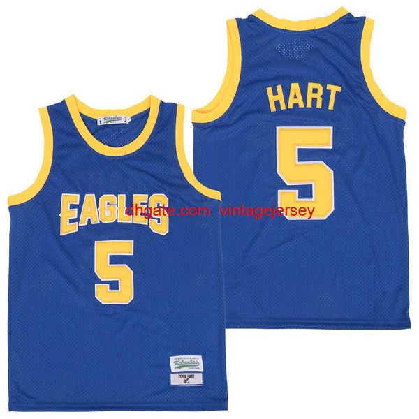 Erkekler Film Basketbol Koleji Tapınağı Baykuşlar 5 Kevin Hart Jersey Lisif Lise Hip Hop Renk Takımı Mavi Spor Hayranları İçin Nefes Alabilir