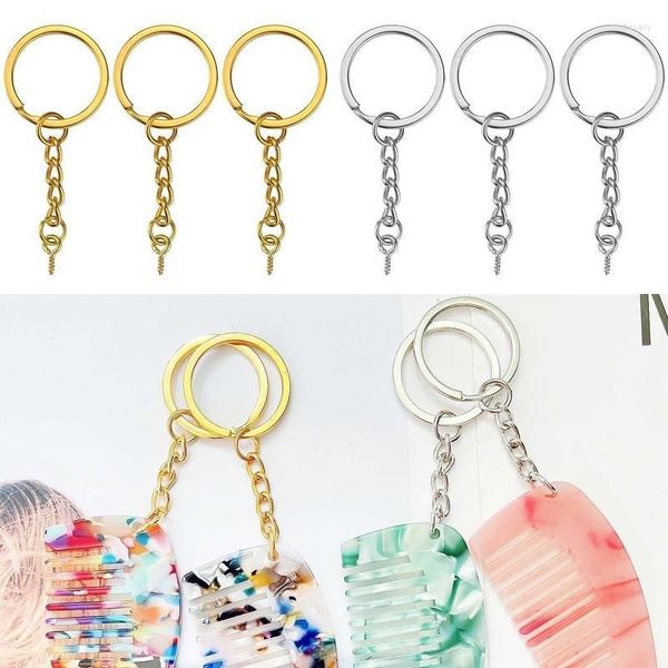 Anahtarlıklar Metal Anahtarlık Ring Parçaları Sanat ve zanaat için 25mm 60 Anahtar Yüzükler 60pcs Açık Jump Vidalı Göz Pimleri 124Akeychains Forb22