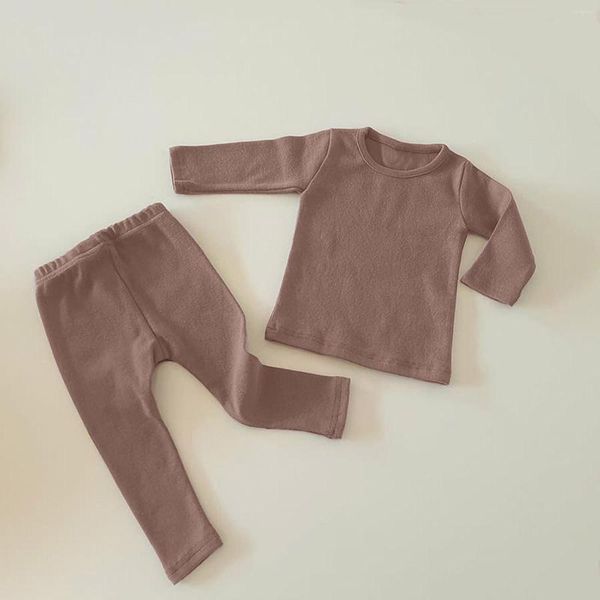 Kleidung Sets Kleinkind Jungen Mode Outfits Geboren Säugling Baby Mädchen Herbst Solide Baumwolle Langarm Hosen Trainingsanzug Größe 8