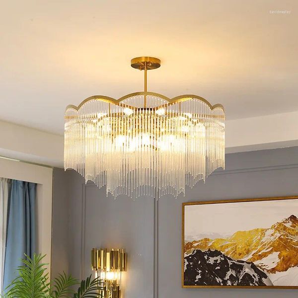 Lámparas de diseño moderno techo cristal cristal LED lámpara para sala de estar lujo romántico decoración interior oro colgante luces accesorio