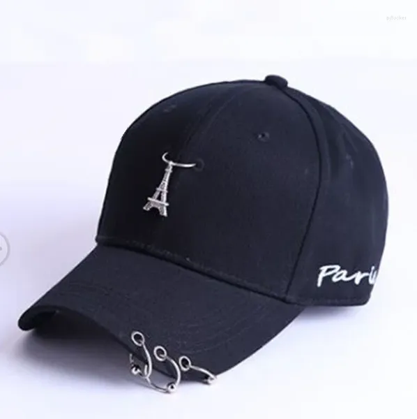 Bola Caps Crianças Metal Torre Eiffel Pingente Hip Hop Chapéus Crianças Menino Algodão Baseball Snapbacks Girs Gorras