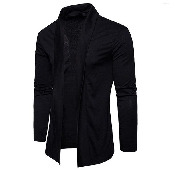 Jackets masculinos Moda de moda masculino Cardigan Cardigan Casual Casual Casaco de manga comprida Casaco aberto Tops Men Outwear