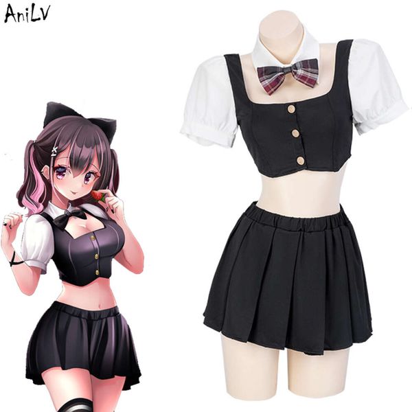 Ani anime reino unido escola menina estudante unifrom mulheres café empregada roupas trajes cosplay saia plissada cosplay