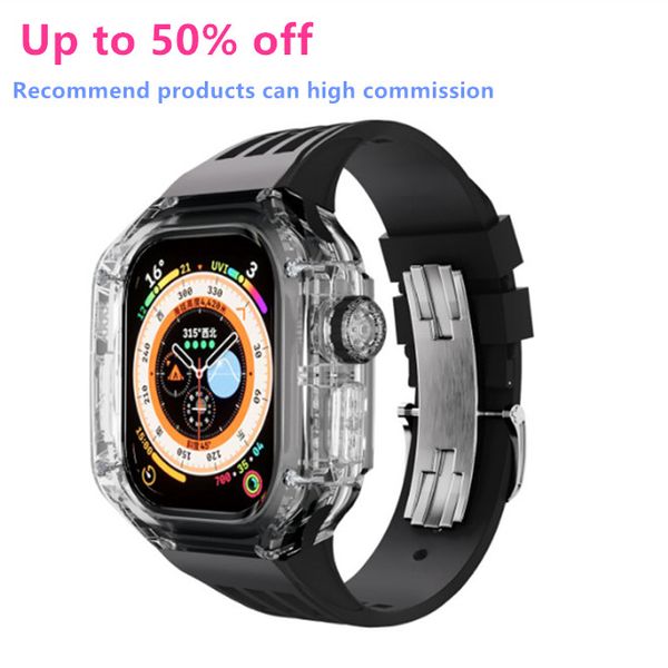 49mm relógios inteligentes ultra 8 para apple watch série 8 iwatch 8 pulseira marinha esporte relógios ultra capa protetora caso