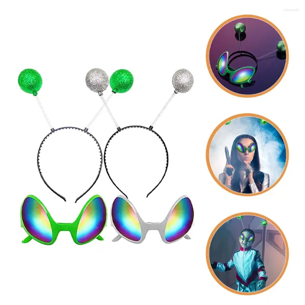 Bandane 4 pezzi Fascia per antenna per occhiali alieni per bomboniere per festival di Natale di Halloween