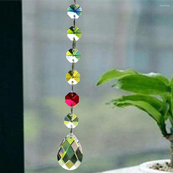 Kronleuchter Kristall 5 Bunte Perlen Kette Hängen 38mm Facettierte Prisma Anhänger Hause Teil Hochzeit Fenster Dekor Glas Handwerk