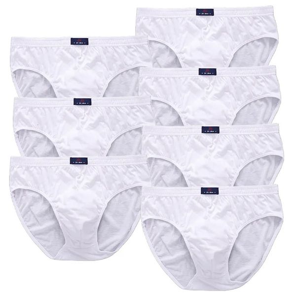 Underpants 7 pcs homens tamanho grande roupa interior branca algodão menino calcinha shorts azul cuecas cuecas l xl 2xl 3xl 4xl 5xl 6xl 7xl 231031