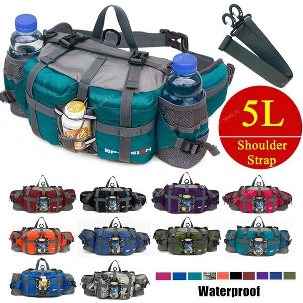 Saco de cintura para caminhadas ao ar livre Water Cycl Mochila Sports Mountain Bottle Impermeável Nylon Camping Mochila Caminhadas Acessórios Caça Camping CaminhadasSacos ao ar livre