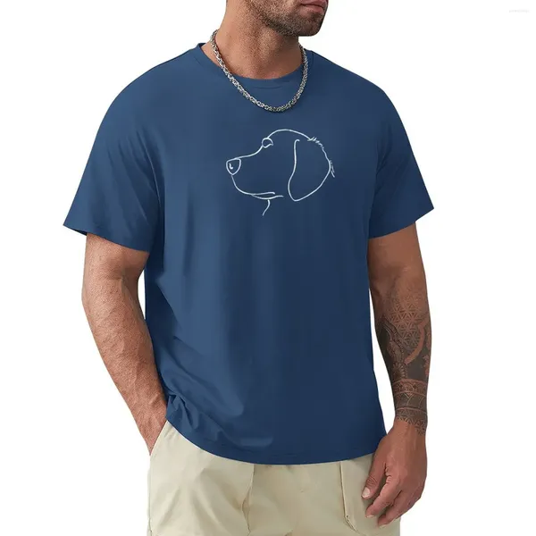 Polos masculinos Golden Retriever Silhouette Outline White T-Shirt Blusa Camisetas Personalizadas Roupas Masculinas