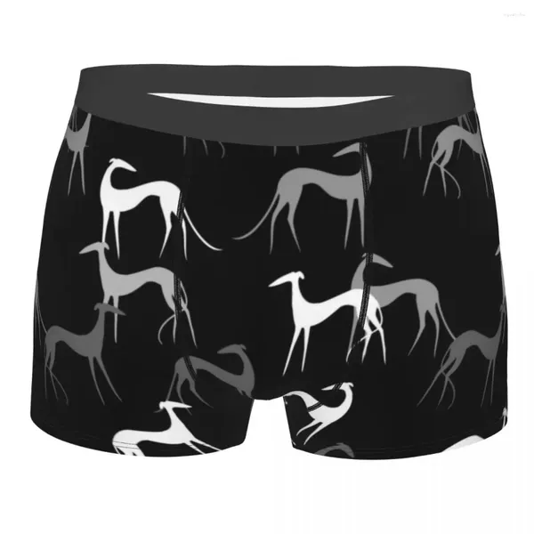 Cuecas personalizadas bonitos sighthounds roupa interior homens Breathbale Greyhound Whippet Dog Boxer Briefs