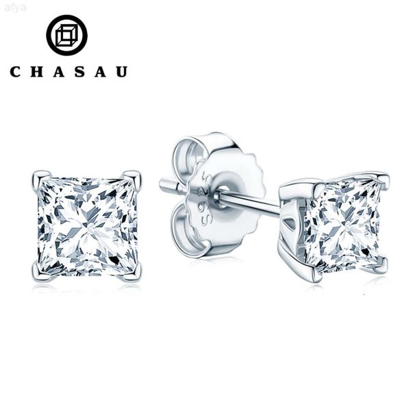 Vendita calda classico 4,5 mm 0,6 ct Moissanite argento sterling 925 semplice bottone quadrato per uomo e