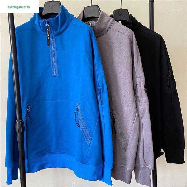 Erkek Hoodies Sweatshirts Kış Stand Yaka Sporları Yarım fermuarlı kazak Gençlik Açık Hava Öğrenci Moda