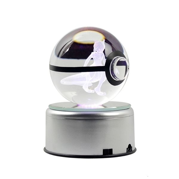 Decorazioni natalizie Gioco Palla Sfera di cristallo Incisione Figurine di mostri 3D con base luminosa a led Regali di Natale Decorazione domestica globale 231030