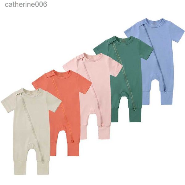 Tute Costume per neonati 2023 Ragazza manica corta Vestiti Bambù Madre Bambini Tuta Articoli da 0 a 3 6 12 mesi Estate Neonato Ragazzi PagliaccettoL231101