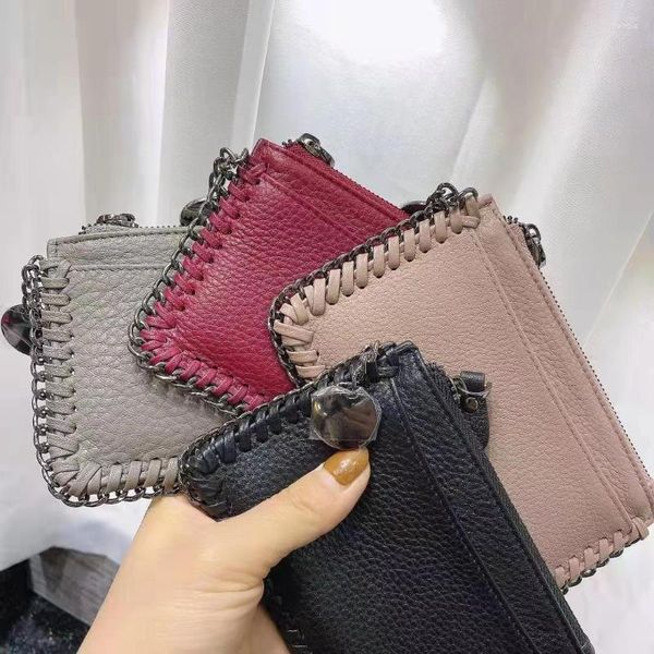 Carteiras moda tendência carteira de luxo designer bolsas e bolsas para mulheres couro genuíno embreagem casual vintage corrente moeda saco 2023