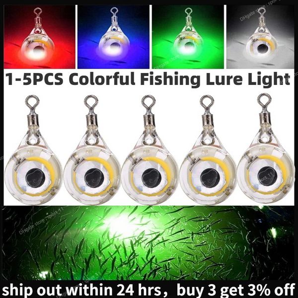 1-5PCS Colorato Richiamo di Pesca Trappola Luce LED Goccia Profonda Occhio Subacqueo Calamari Esca Lampada Luminosa Attirare Accessori per la Pesca PescaEsche da Pesca