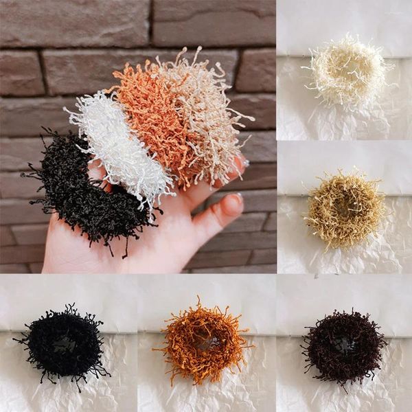 Acessórios de cabelo titular rabo de cavalo corda de borracha laços sem danos aos anéis scrunchie cor sólida hairband círculo das crianças