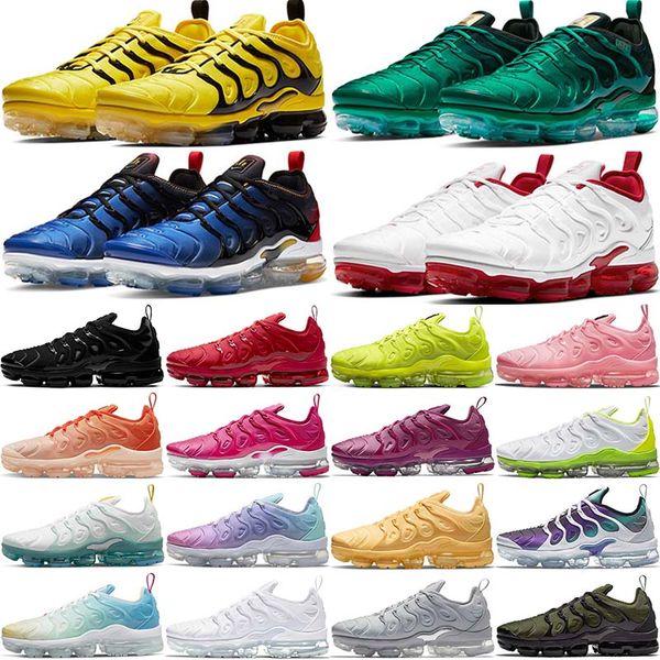 Scarpe da corsa Plus Casual Uomo Triple Nero Metallizzato Oro Sunset Ragazzi Scarpe da ginnastica Atlanta USA Volt Glow Neon Verde Rosso Dente di squalo Grigio chiaro