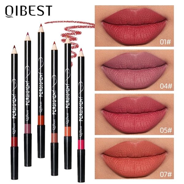 Lápis labial QI 12 PCS / set Moda Mulheres À Prova D 'Água Lip Liner Maquiagem Conjunto de Longa Duração Matte Batons Lip Pencil Pen Comestic Tools 231031