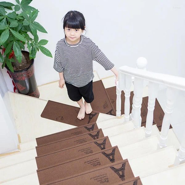 Teppiche Haushalt Treppenmatte Schritt Anti-Rutsch-Paste Massivholz klebstofffreier Teppich