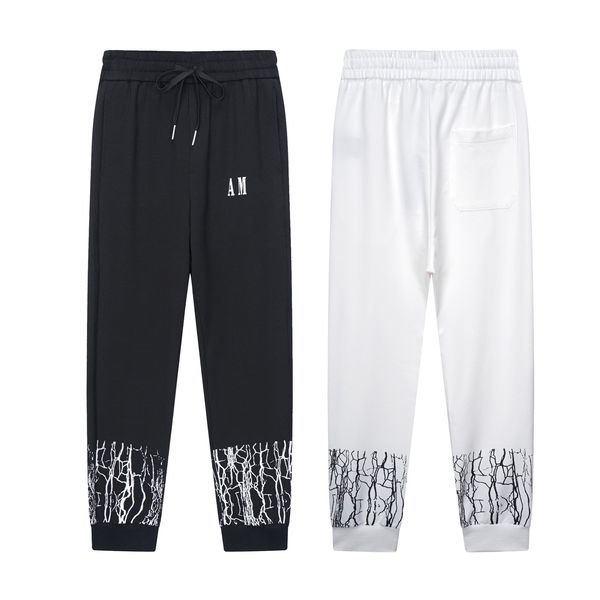 Masculino feminino jogger sweatpants moletom impresso calças de cintura alta streetwear para homem