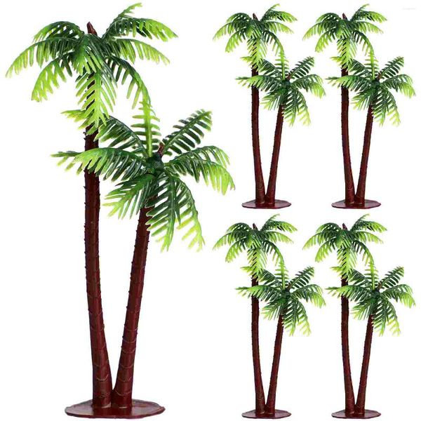 Flores decorativas das árvores de palmeiras decoração Decorações de aquário de tanques mini artesanato de plástico artificial Miniature Decors Acessórios Ornamento
