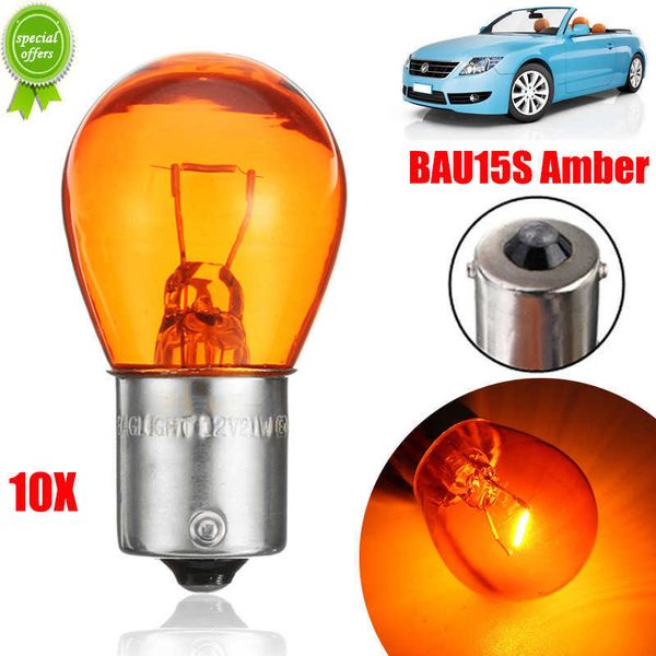 NEU 10 PCS/SET BAU15S PY21W Autoanzeige Licht DC 12V 21W LED -Lampen Bremsbremse Rückwärtslampe Parkplatz Amber gelben Halogenlampe