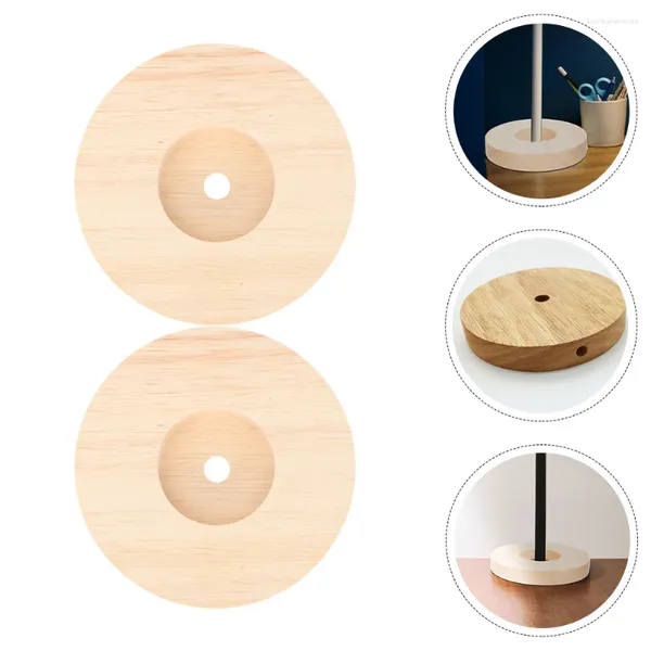 Base di illuminazione Display a LED in legno Lampada naturale in vetro Basi da tavolo Forniture per scrivania solide