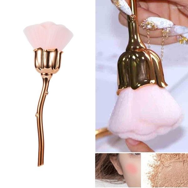 Make-up-Pinsel, goldene Rosenform, weiche Borsten, großer runder Kopf, Rouge-Puderpinsel, Schönheitswerkzeuge, Mode, Nail Art Staub