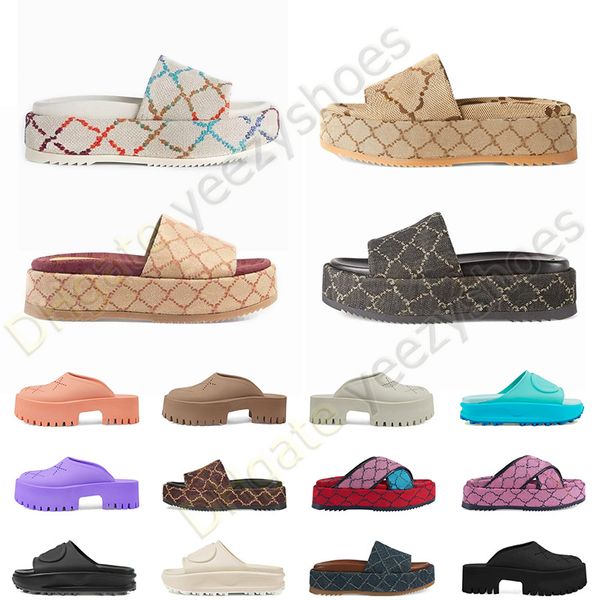 Fashion G Sandali da donna da uomo Pantofole impermeabili Slide Flat Tacchi alti Infradito Piattaforma ricamata Sandalo in gomma Sandalo in pelle Scarpe da spiaggia estive 35-45