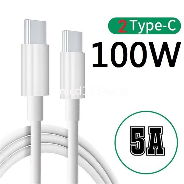 Cavi ad alta velocità per ricarica rapida Dual USB C tipo c PD da 100 W 5A 60 W 3A per Samsung Galaxy S22 S23 Huawei LG M1